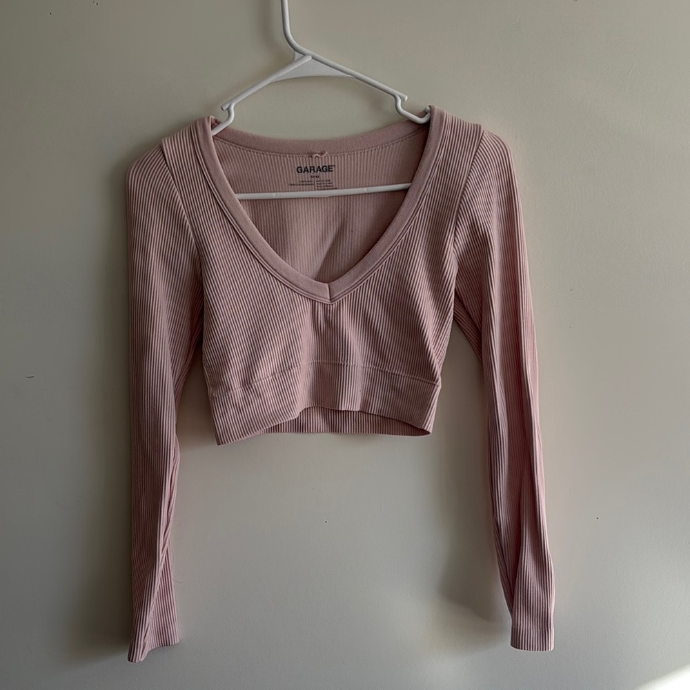 Baby Pink Cropped Long Sleeve